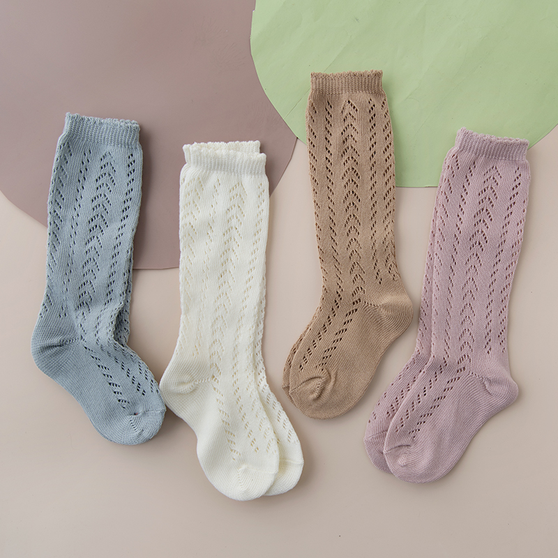 Baby Sock Oximeter - 여아 무릎 높이 어린이 양말, 코튼