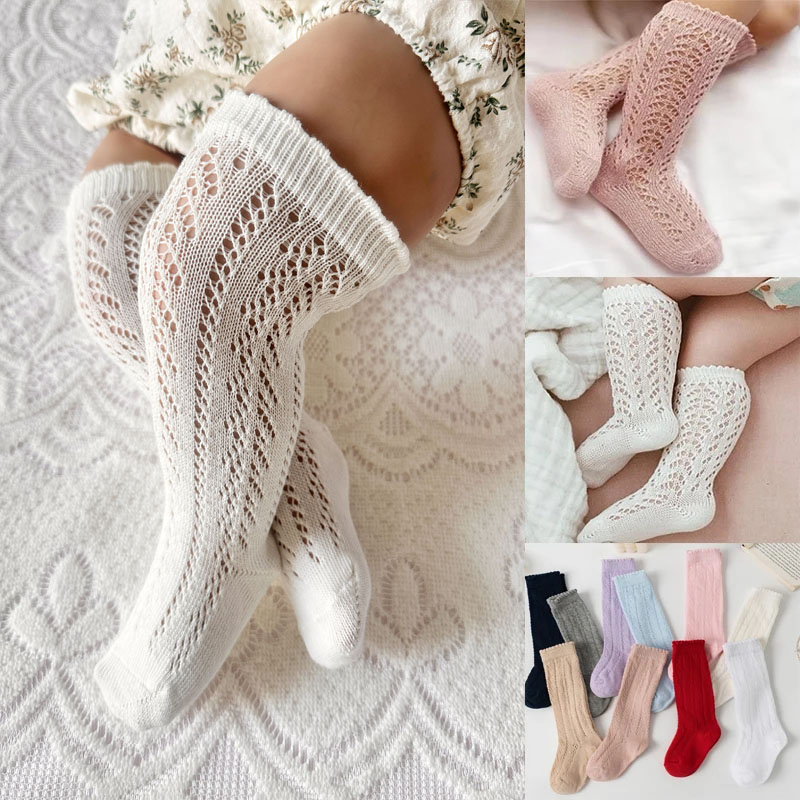 여아용 긴 무릎 높이 메쉬 얇은 양말, 속이 빈 부드러 - Baby Sock Oximeter 리뷰 및 가격