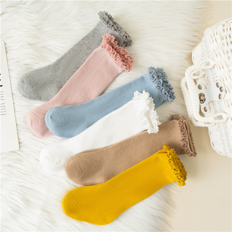 겨울 가을 아기 소녀 프릴 양말 무릎 높은 레이스 긴  - Baby Sock Oximeter 리뷰 및 가격