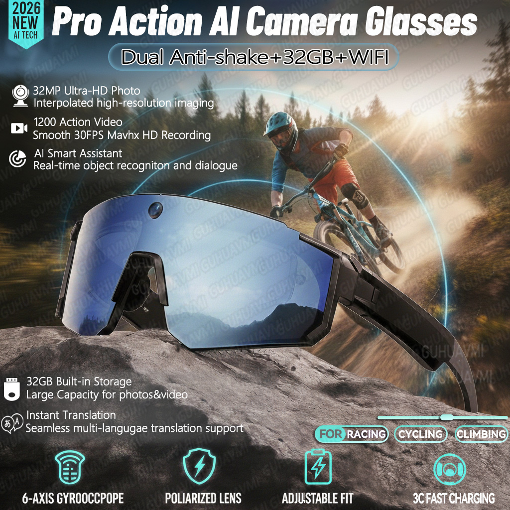 새로운 AI 스마트 촬영&녹화 안경, 800W 카메라  - Smart Glasses Lens 리뷰 및 가격