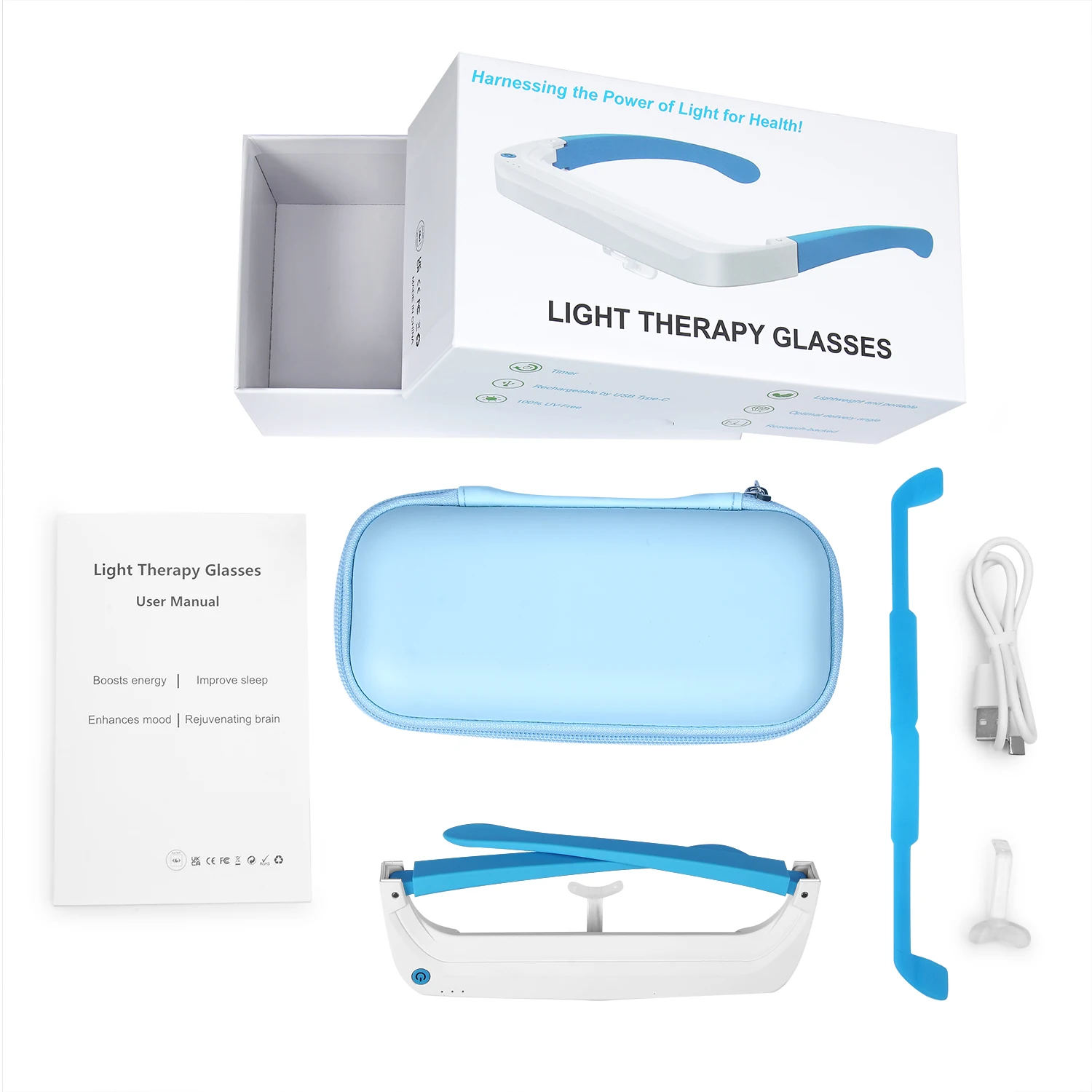 SAD 라이트 테라피 안경 레드 블루 광선요법 눈 피로 - Light Therapy Glasses 리뷰 및 가격